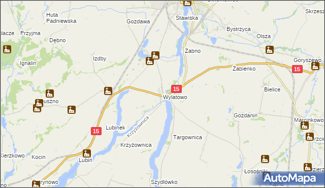 mapa Wylatowo, Wylatowo na mapie Targeo