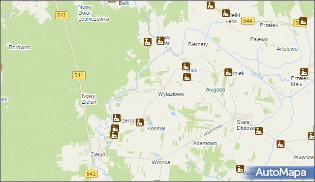 mapa Wylazłowo gmina Lubowidz, Wylazłowo gmina Lubowidz na mapie Targeo