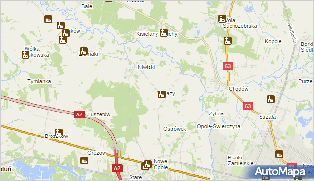 mapa Wyłazy, Wyłazy na mapie Targeo