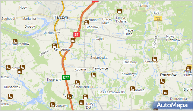 mapa Wylezin gmina Tarczyn, Wylezin gmina Tarczyn na mapie Targeo