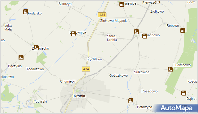 mapa Wymysłowo gmina Krobia, Wymysłowo gmina Krobia na mapie Targeo