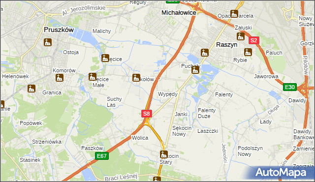 mapa Wypędy, Wypędy na mapie Targeo