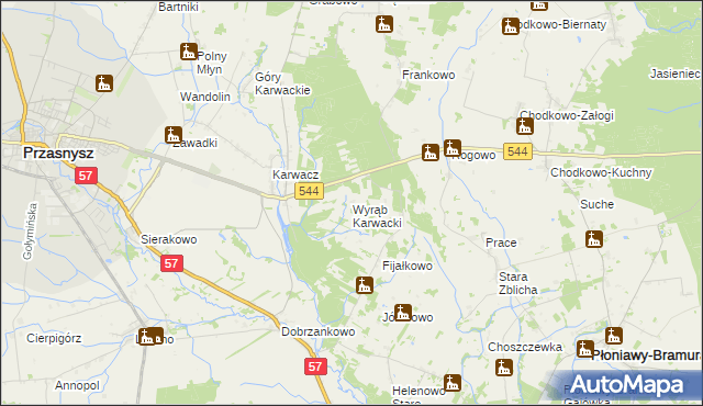 mapa Wyrąb Karwacki, Wyrąb Karwacki na mapie Targeo