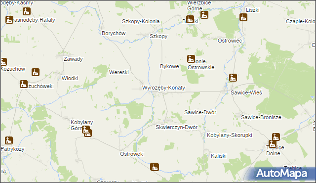 mapa Wyrozęby-Podawce, Wyrozęby-Podawce na mapie Targeo