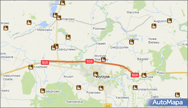 mapa Wyrzysk Skarbowy, Wyrzysk Skarbowy na mapie Targeo