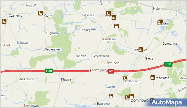 mapa Wysławice, Wysławice na mapie Targeo