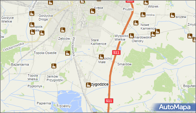 mapa Wysocko Małe, Wysocko Małe na mapie Targeo