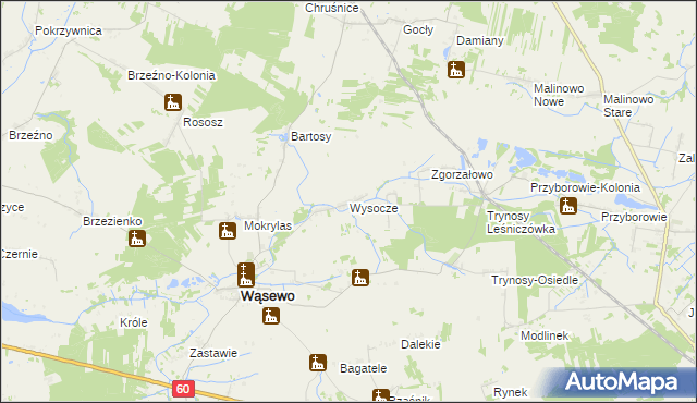 mapa Wysocze, Wysocze na mapie Targeo