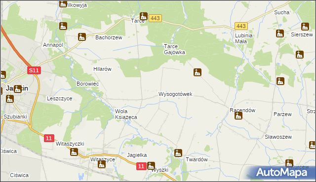 mapa Wysogotówek, Wysogotówek na mapie Targeo