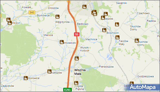 mapa Wysoki Kościół, Wysoki Kościół na mapie Targeo