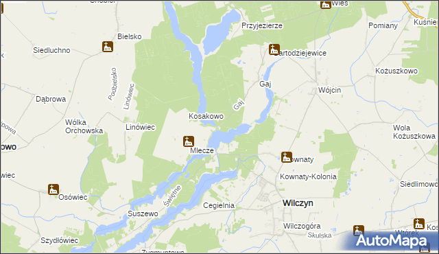 mapa Wysoki Most gmina Jeziora Wielkie, Wysoki Most gmina Jeziora Wielkie na mapie Targeo