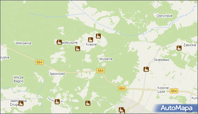 mapa Wyżarne, Wyżarne na mapie Targeo