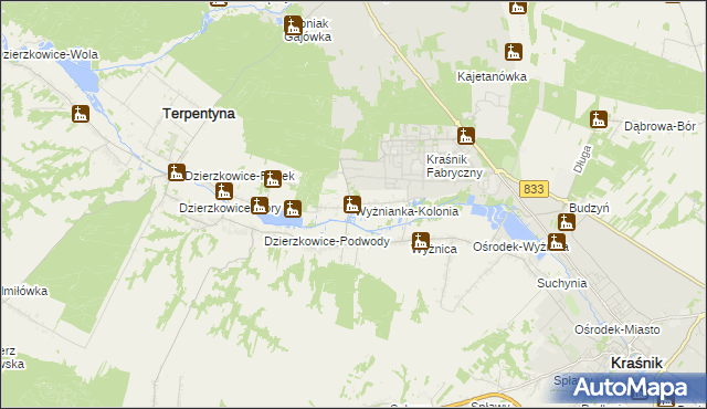 mapa Wyżnianka-Kolonia, Wyżnianka-Kolonia na mapie Targeo