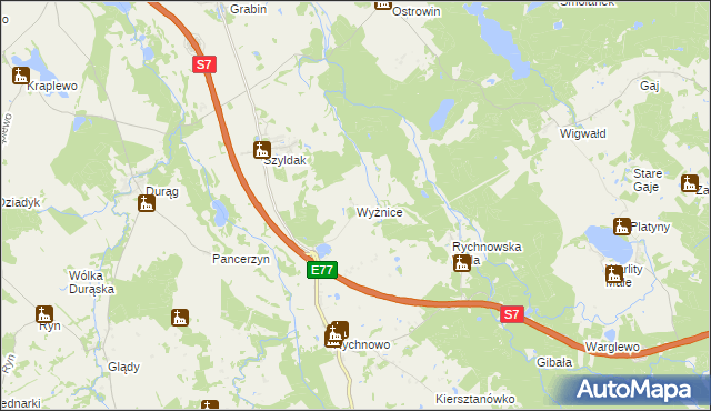 mapa Wyżnice, Wyżnice na mapie Targeo