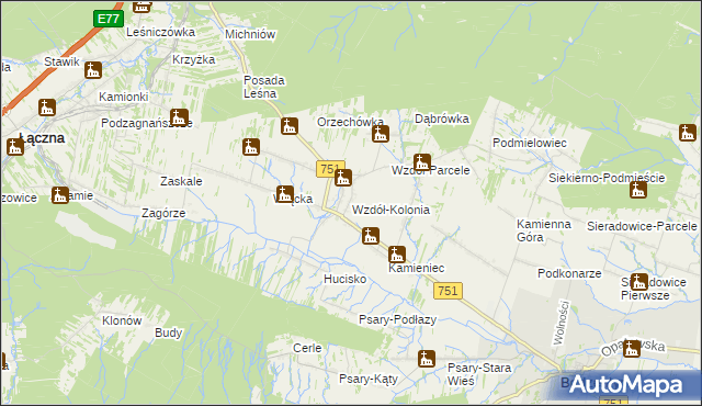 mapa Wzdół-Kolonia, Wzdół-Kolonia na mapie Targeo