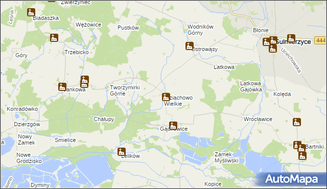 mapa Wziąchowo Wielkie, Wziąchowo Wielkie na mapie Targeo