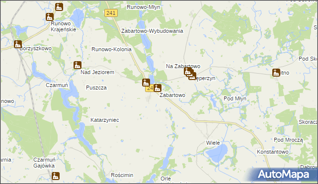 mapa Zabartowo, Zabartowo na mapie Targeo