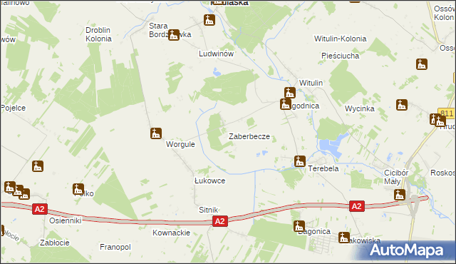 mapa Zaberbecze, Zaberbecze na mapie Targeo