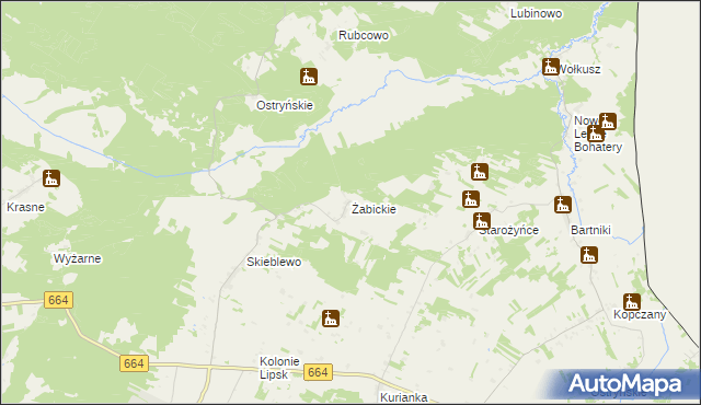 mapa Żabickie, Żabickie na mapie Targeo