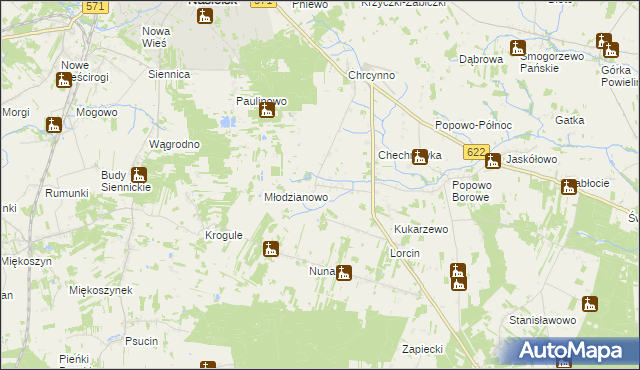 mapa Żabiczyn gmina Nasielsk, Żabiczyn gmina Nasielsk na mapie Targeo