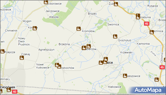 mapa Zabierzów gmina Walce, Zabierzów gmina Walce na mapie Targeo