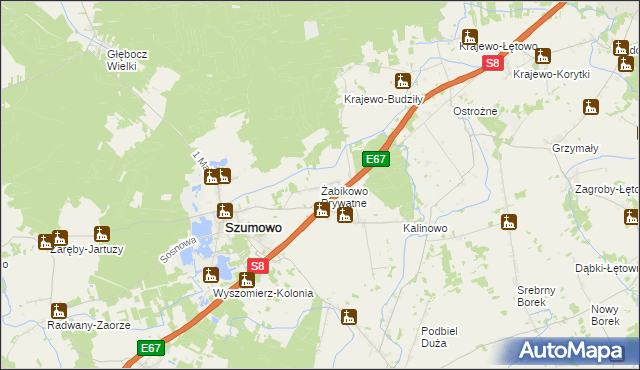 mapa Żabikowo Prywatne, Żabikowo Prywatne na mapie Targeo