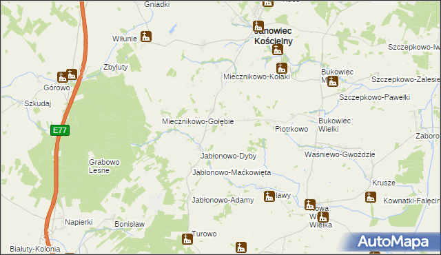 mapa Żabino-Gąsiory, Żabino-Gąsiory na mapie Targeo
