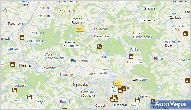 mapa Zabłędza, Zabłędza na mapie Targeo