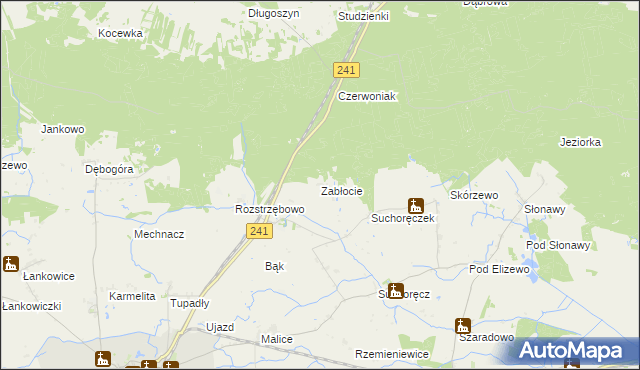 mapa Zabłocie gmina Kcynia, Zabłocie gmina Kcynia na mapie Targeo