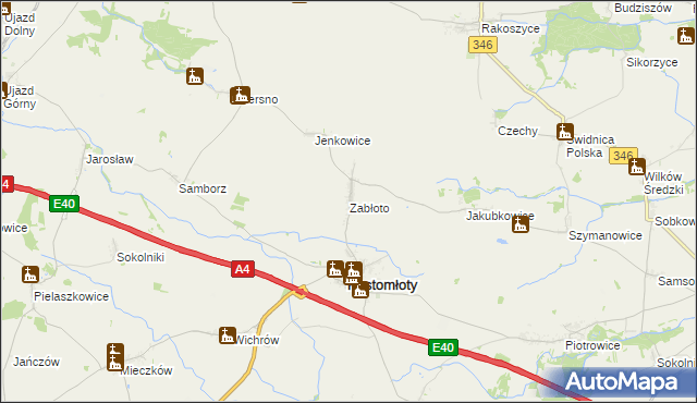 mapa Zabłoto, Zabłoto na mapie Targeo