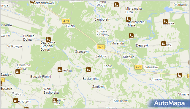 mapa Zabłoty, Zabłoty na mapie Targeo