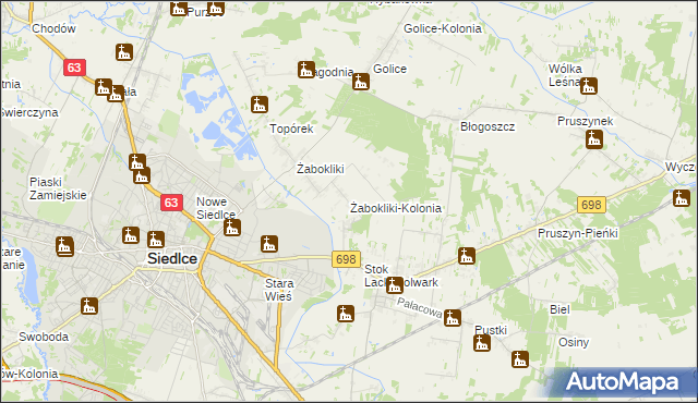 mapa Żabokliki-Kolonia, Żabokliki-Kolonia na mapie Targeo