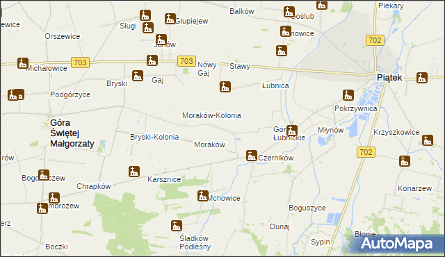 mapa Żabokrzeki gmina Piątek, Żabokrzeki gmina Piątek na mapie Targeo