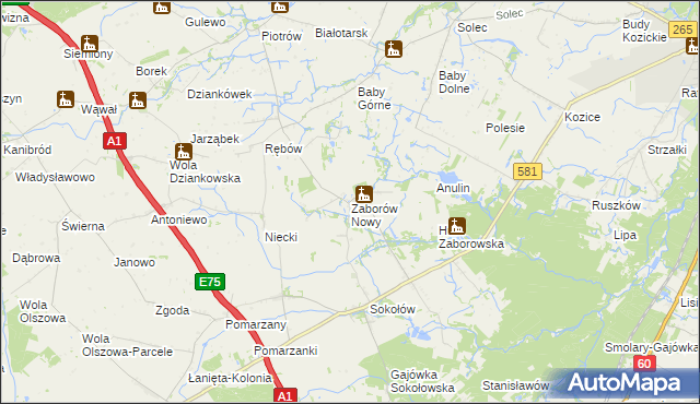 mapa Zaborów Nowy, Zaborów Nowy na mapie Targeo