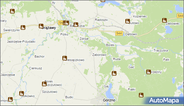 mapa Zaborowo gmina Górzno, Zaborowo gmina Górzno na mapie Targeo