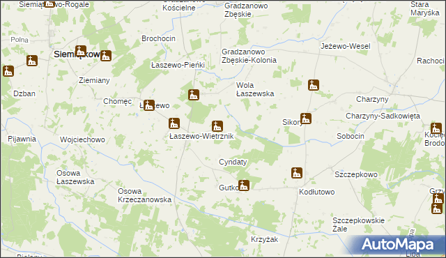 mapa Zaborze Krzeczanowskie, Zaborze Krzeczanowskie na mapie Targeo