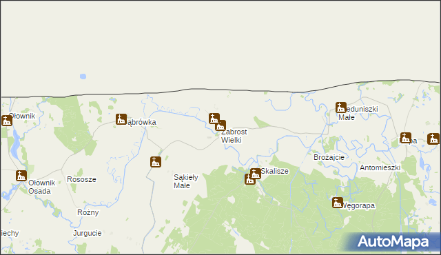 mapa Zabrost Wielki, Zabrost Wielki na mapie Targeo