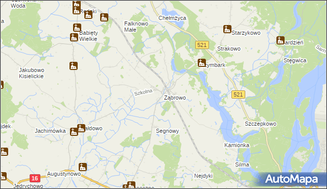 mapa Ząbrowo gmina Iława, Ząbrowo gmina Iława na mapie Targeo