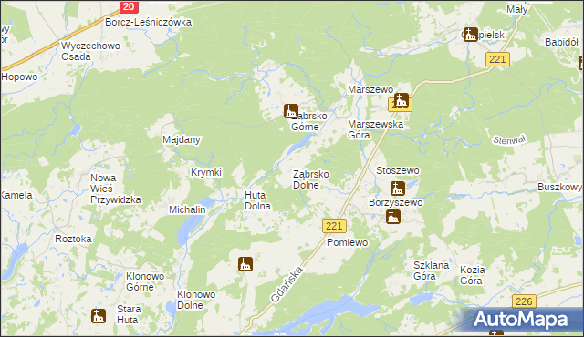 mapa Ząbrsko Dolne, Ząbrsko Dolne na mapie Targeo