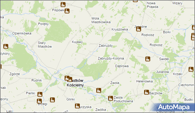 mapa Zabruzdy-Kolonia, Zabruzdy-Kolonia na mapie Targeo