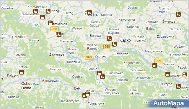 mapa Zabrzeż, Zabrzeż na mapie Targeo