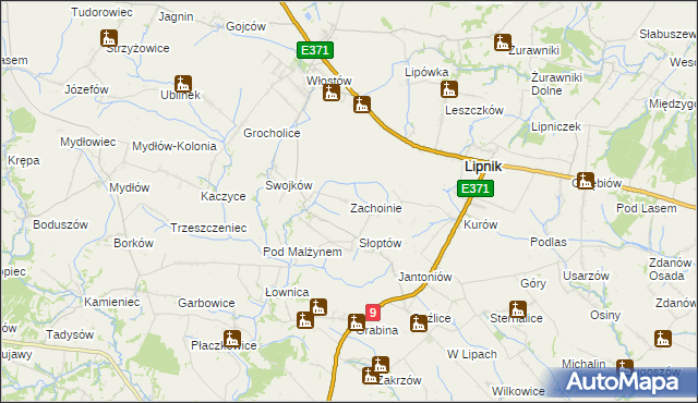 mapa Zachoinie, Zachoinie na mapie Targeo