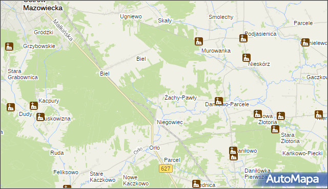 mapa Żachy-Pawły, Żachy-Pawły na mapie Targeo