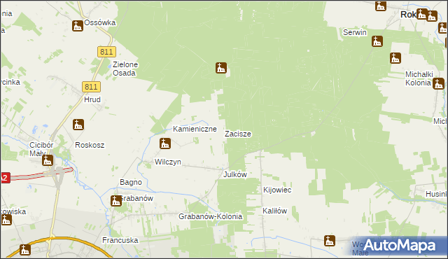 mapa Zacisze gmina Biała Podlaska, Zacisze gmina Biała Podlaska na mapie Targeo