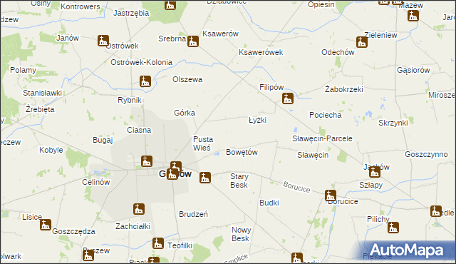 mapa Żaczki, Żaczki na mapie Targeo