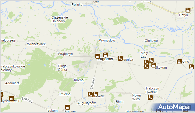 mapa Zagórów, Zagórów na mapie Targeo