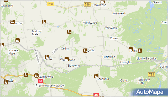 mapa Zagórze gmina Janów, Zagórze gmina Janów na mapie Targeo