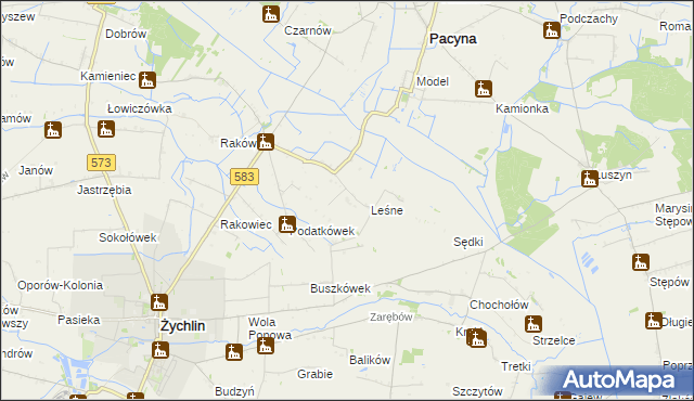 mapa Zagroby gmina Żychlin, Zagroby gmina Żychlin na mapie Targeo