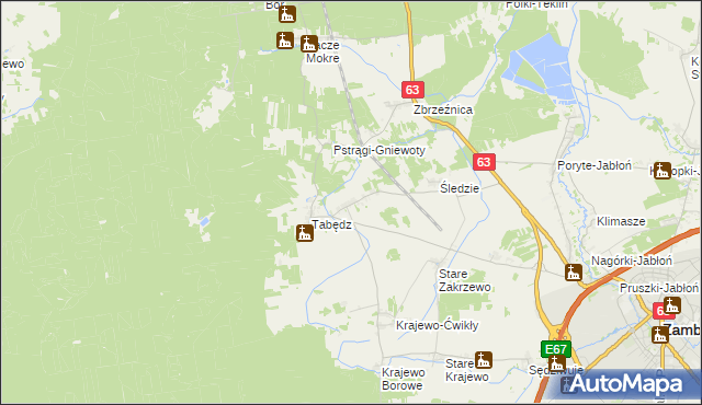 mapa Zagroby-Zakrzewo, Zagroby-Zakrzewo na mapie Targeo