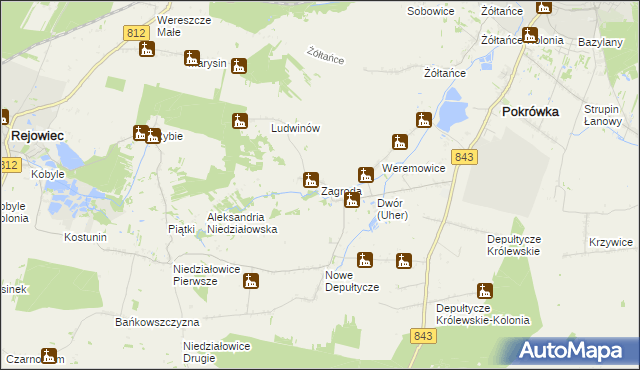 mapa Zagroda gmina Chełm, Zagroda gmina Chełm na mapie Targeo